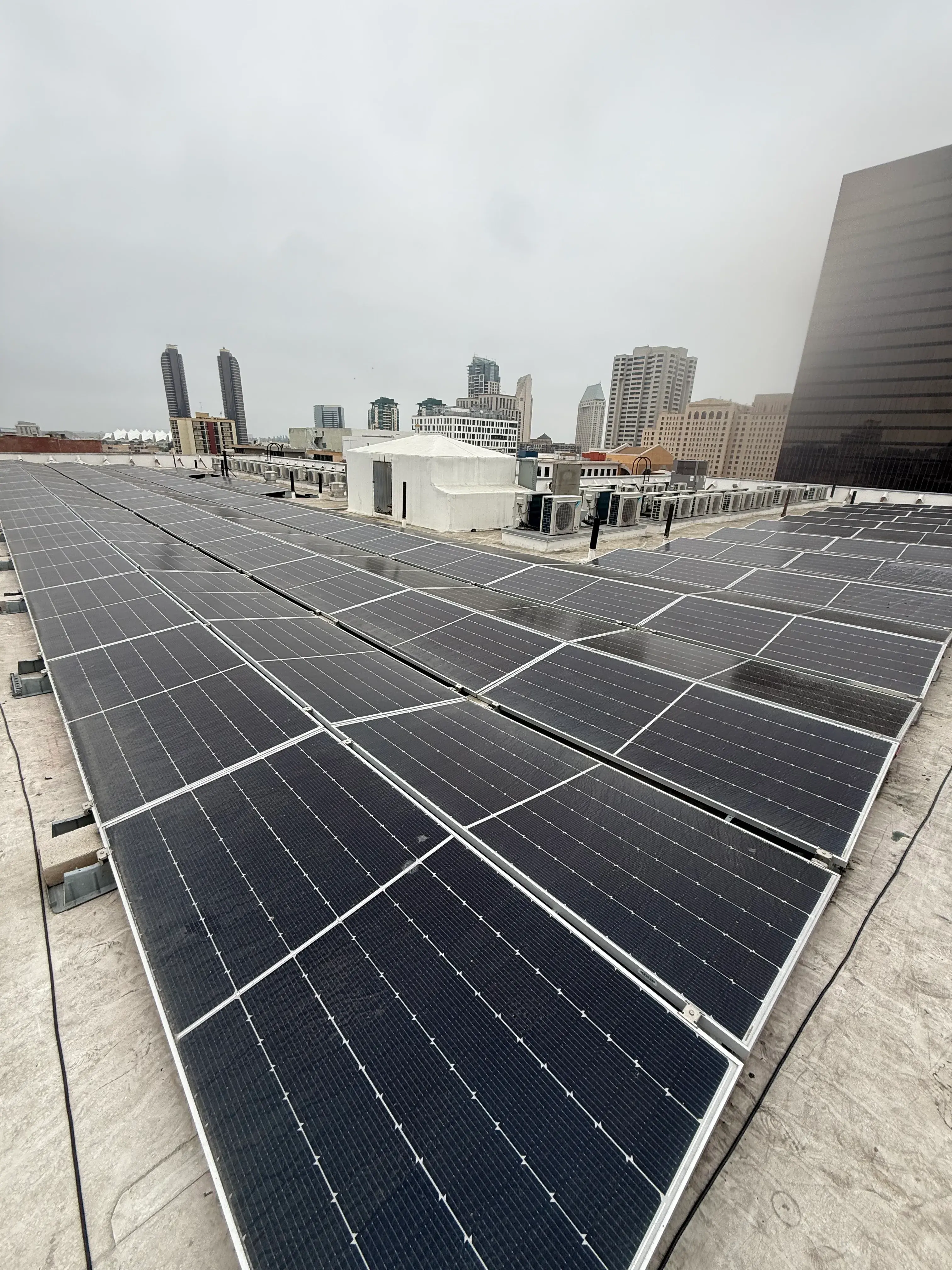 Cloudy skies, clean panels